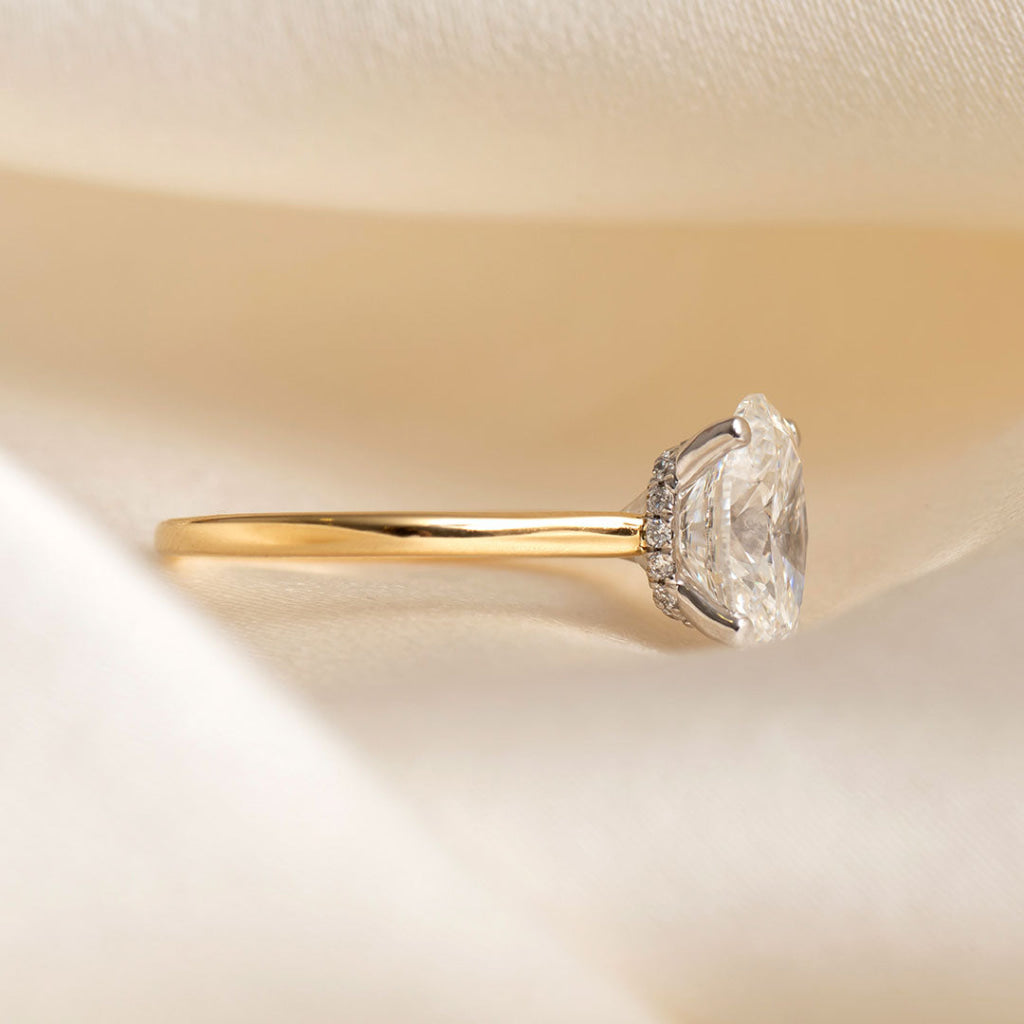 lab grown diamond solitaire side view