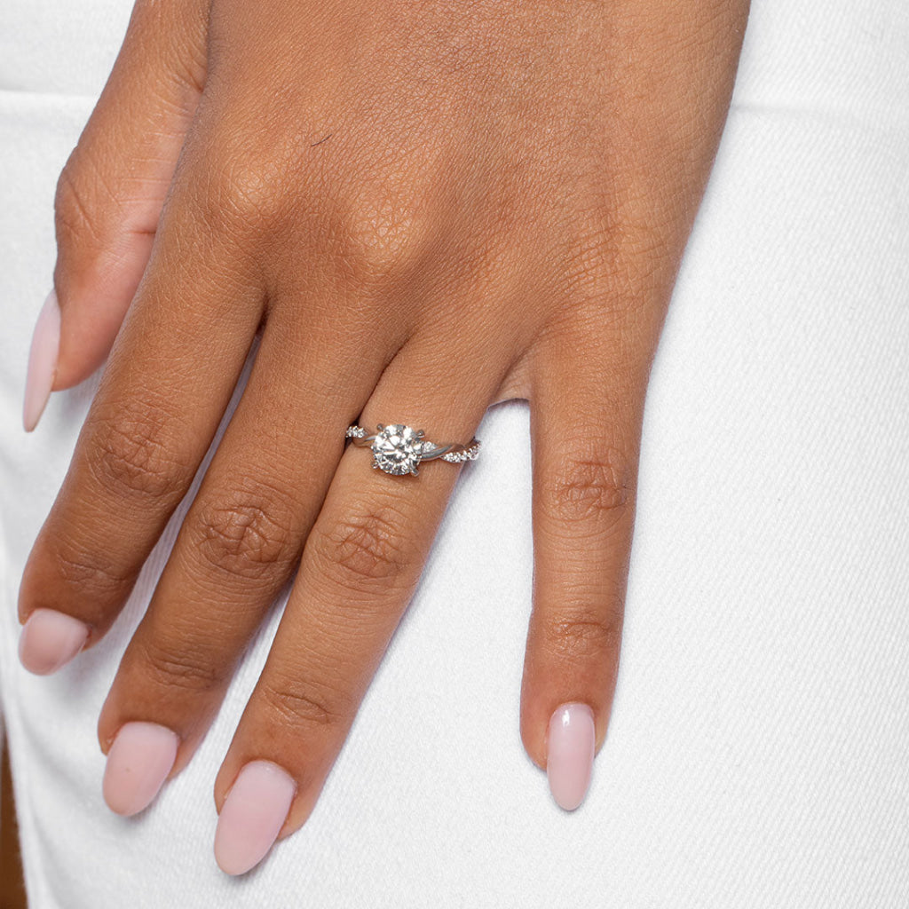 ZEPHYR 1.70ct | Round Solitaire Lab Grown Diamond Engagement Ring in Platinum