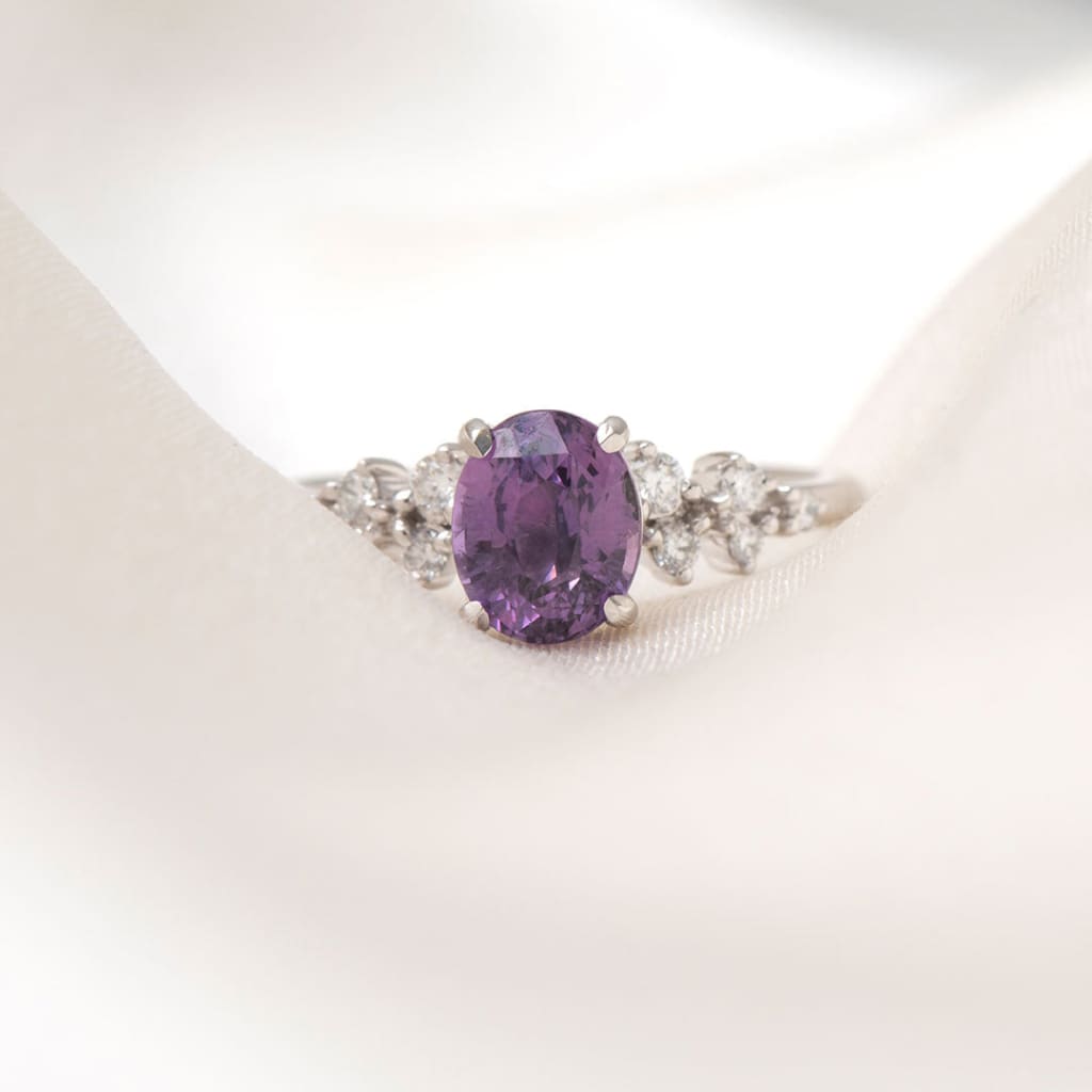 ZINNIA 1.80CT| Purple Sapphire & Diamond Ring - Rings
