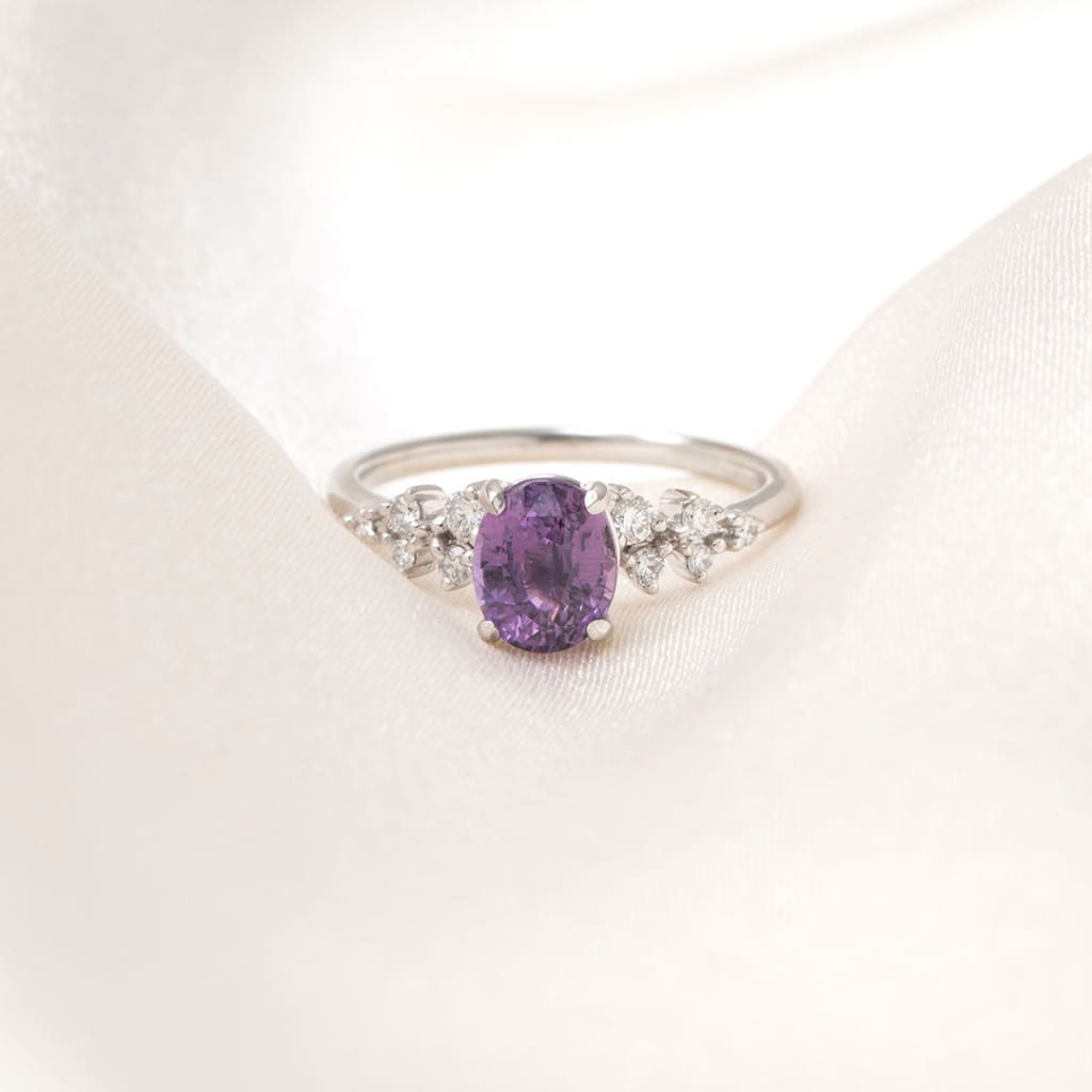 ZINNIA 1.80CT| Purple Sapphire & Diamond Ring - Rings