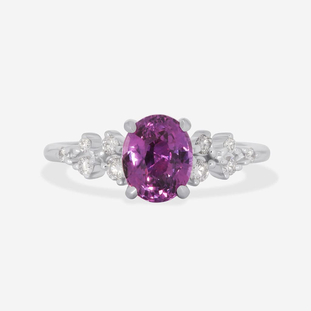 purple sapphire gemstone engagement ring