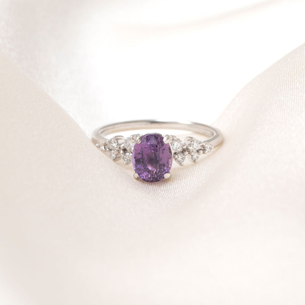 ZINNIA 1.80CT| Purple Sapphire & Diamond Ring - Rings