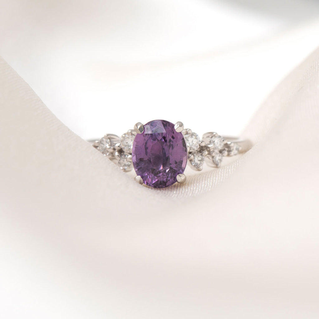 ZINNIA 1.80CT| Purple Sapphire & Diamond Ring - Rings