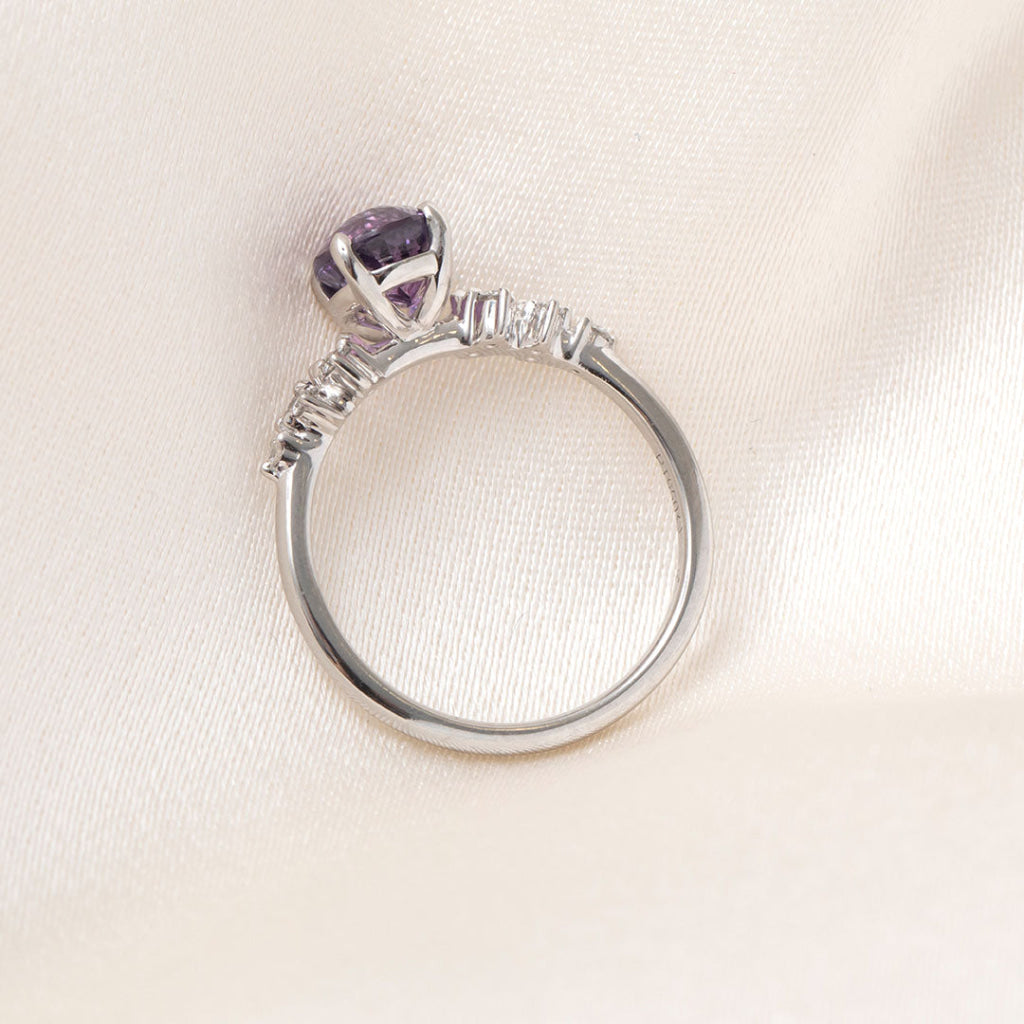 ZINNIA 1.80CT| Purple Sapphire & Diamond Ring - Rings