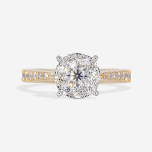ZOE 0.70ct | Round Halo Diamond Engagement Ring in 18ct Gold