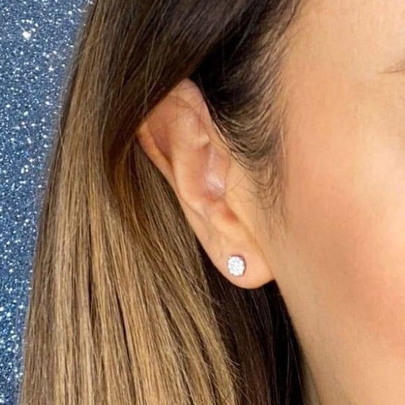 Round Halo Diamond Earrings - 0.25 CT | 18ct White Gold - 