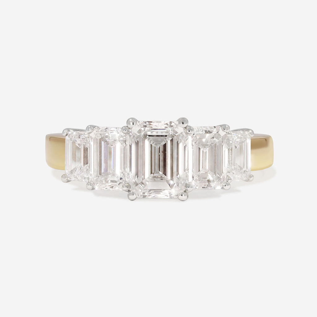ZURI | Emerald Cut Lab Diamond in 18ct Gold 2.50ct - Rings