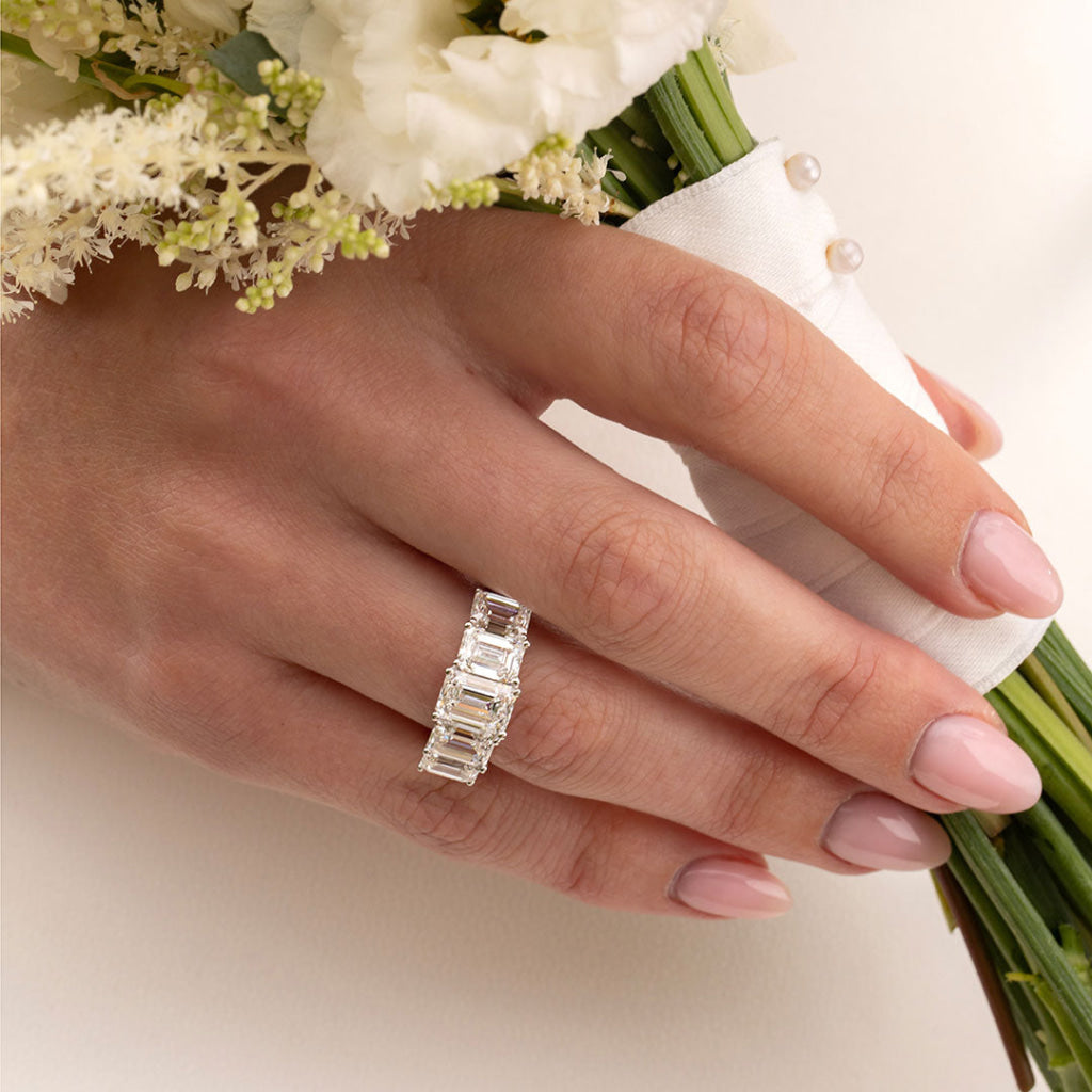 ZURI 5ct | Emerald Cut Lab Grown Diamond Engagement Ring in Platinum