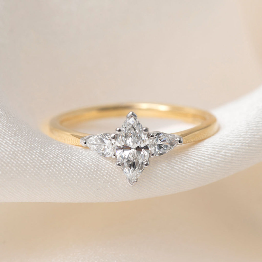 ZURICH 0.65ct | Marquise 3-Stone Natural Diamond Engagement