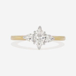 ZURICH 0.65ct | Marquise 3-Stone Natural Diamond Engagement Ring in 18ct Gold