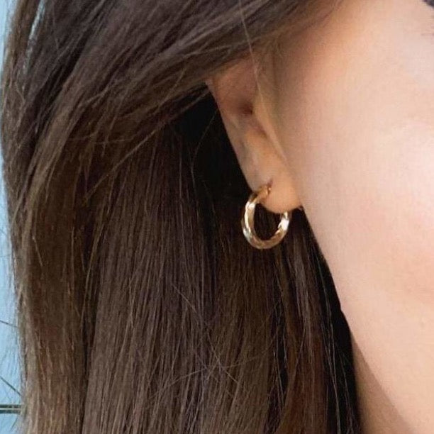 Patterned Hoop Earrings - 10mm | 9ct Gold - Earrings