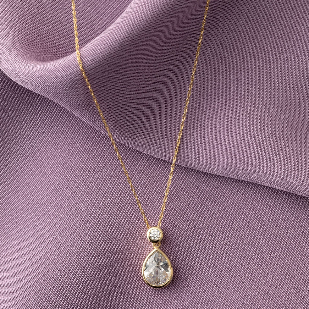 Charming Pear Necklace - 9ct Gold