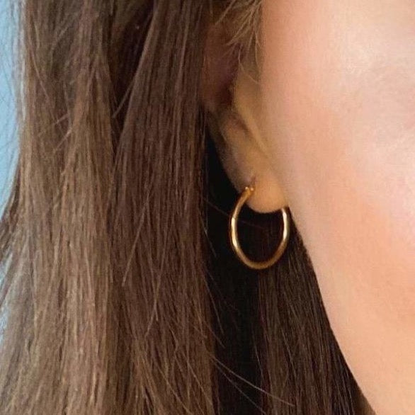 Plain Hoops 15mm | 9ct Gold - Earrings