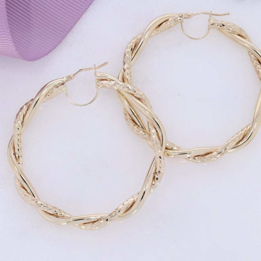 Gelninsheen Hoop Earrings - 40mm | 9ct Gold - Earrings