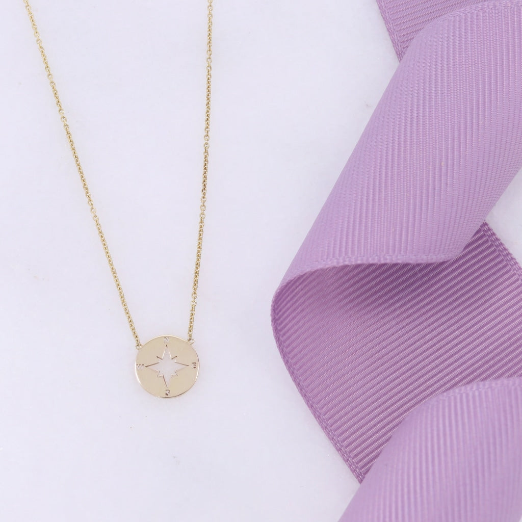 Golden Compass Necklace | 9ct Gold - Necklace