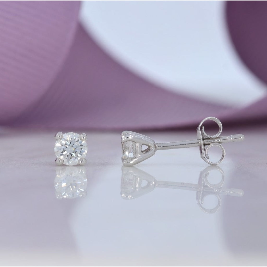 Half Carat Diamond Earrings | 18ct White Gold - Earrings