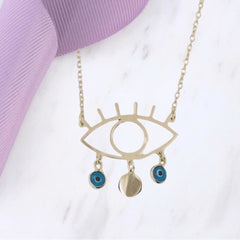 Large Nazar Evil Eye Necklace | 14ct Gold - Bracelet