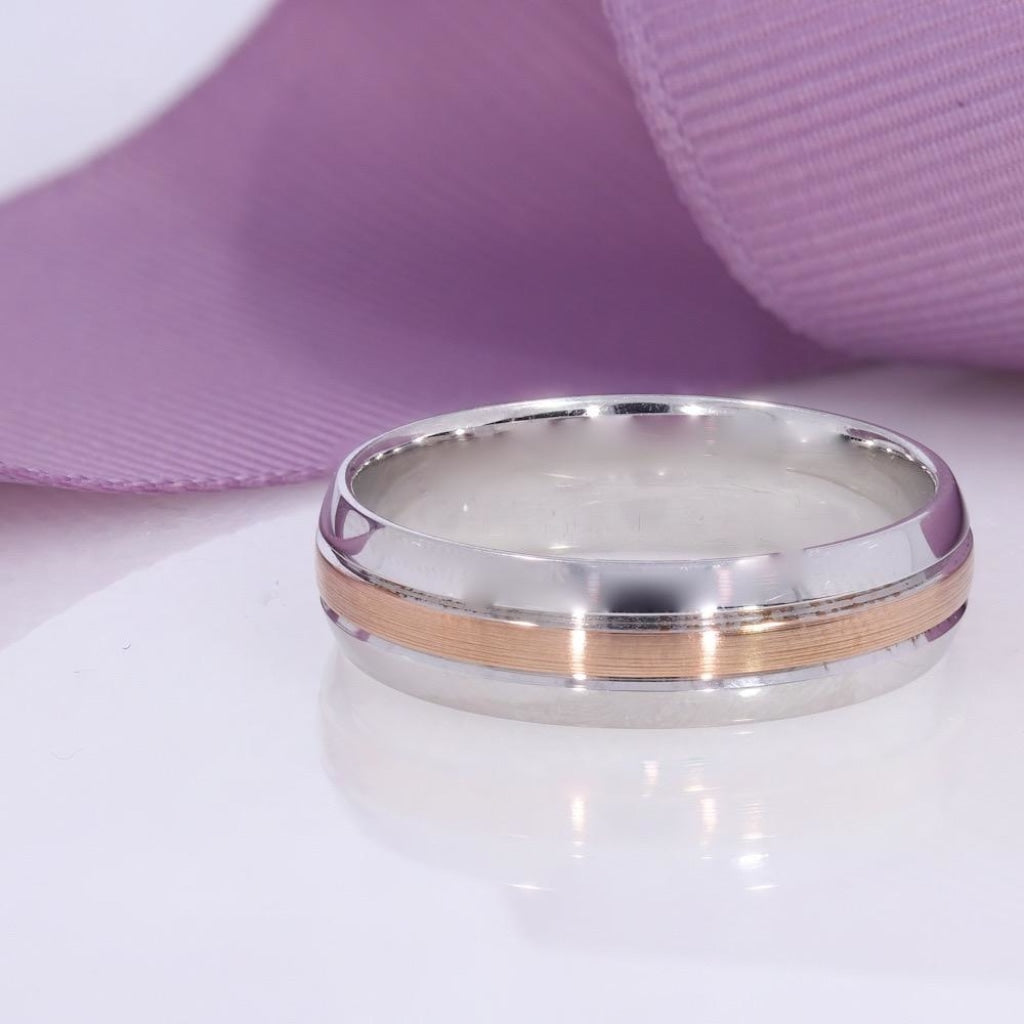 Wedding Ring | 9ct Two Toned Gold - Rings