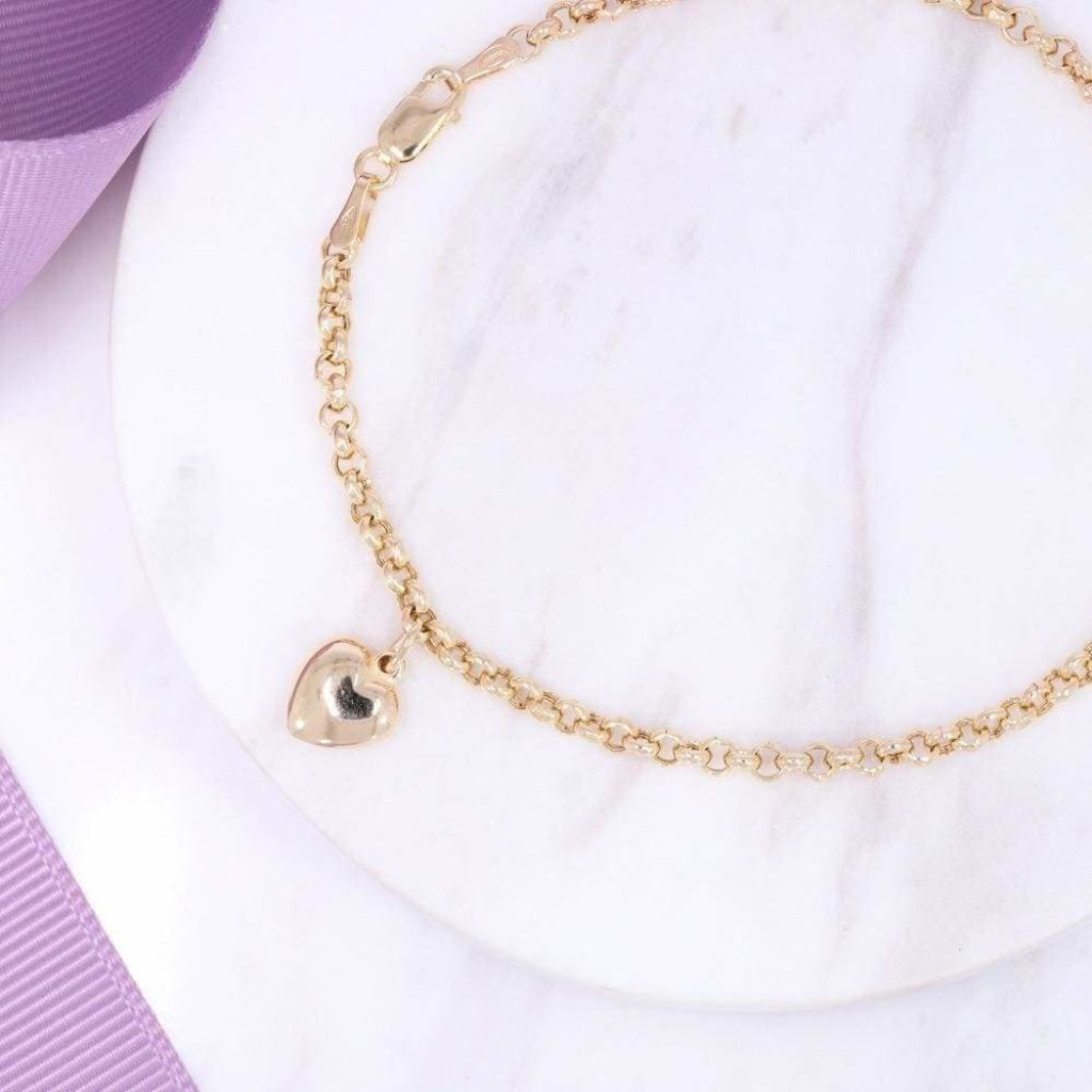 Heart Charm Bracelet | 9ct Gold - Bracelet