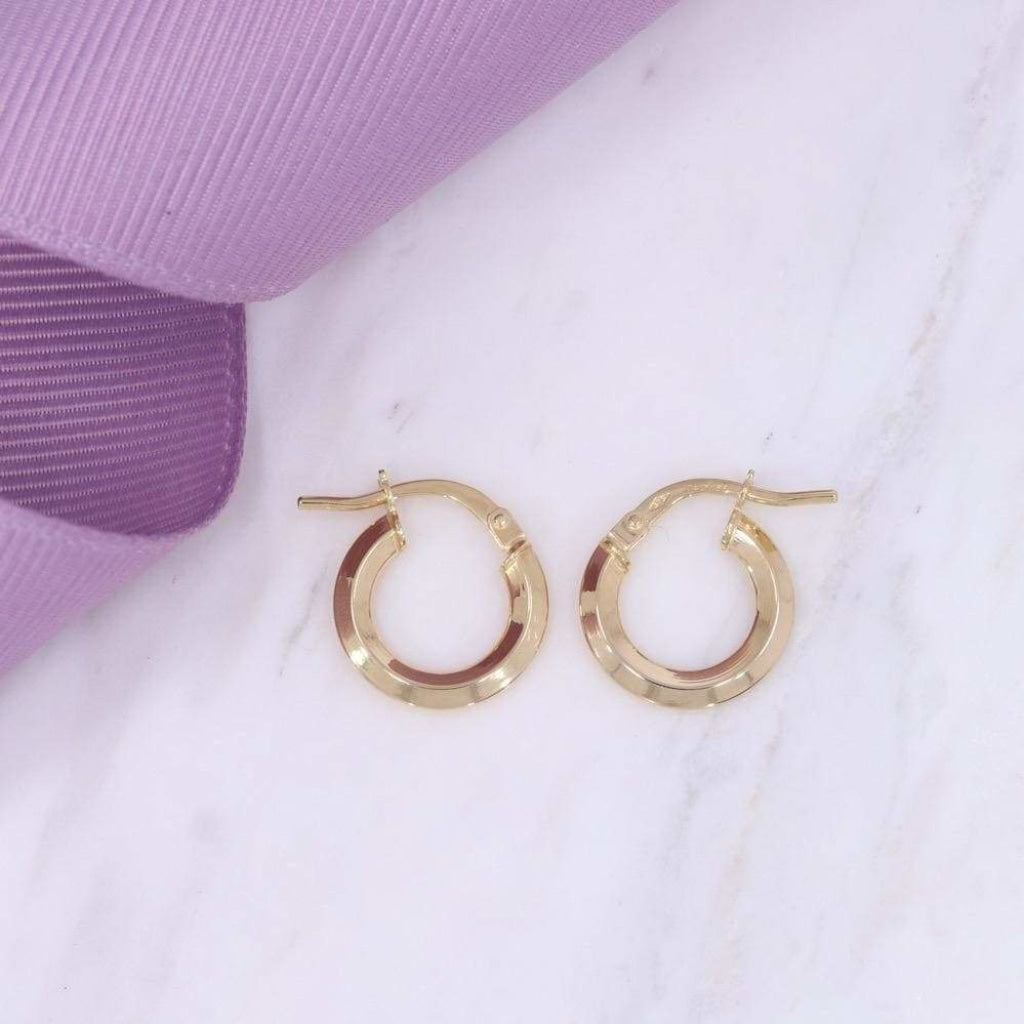 Plain Hoop Earrings - 13mm | 9ct Gold - Earrings