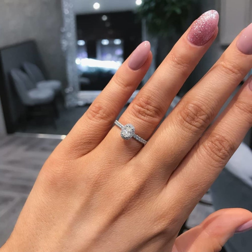Rook | Diamond Engagement Ring On Womans Hand - Gear Jewellers Dublin
