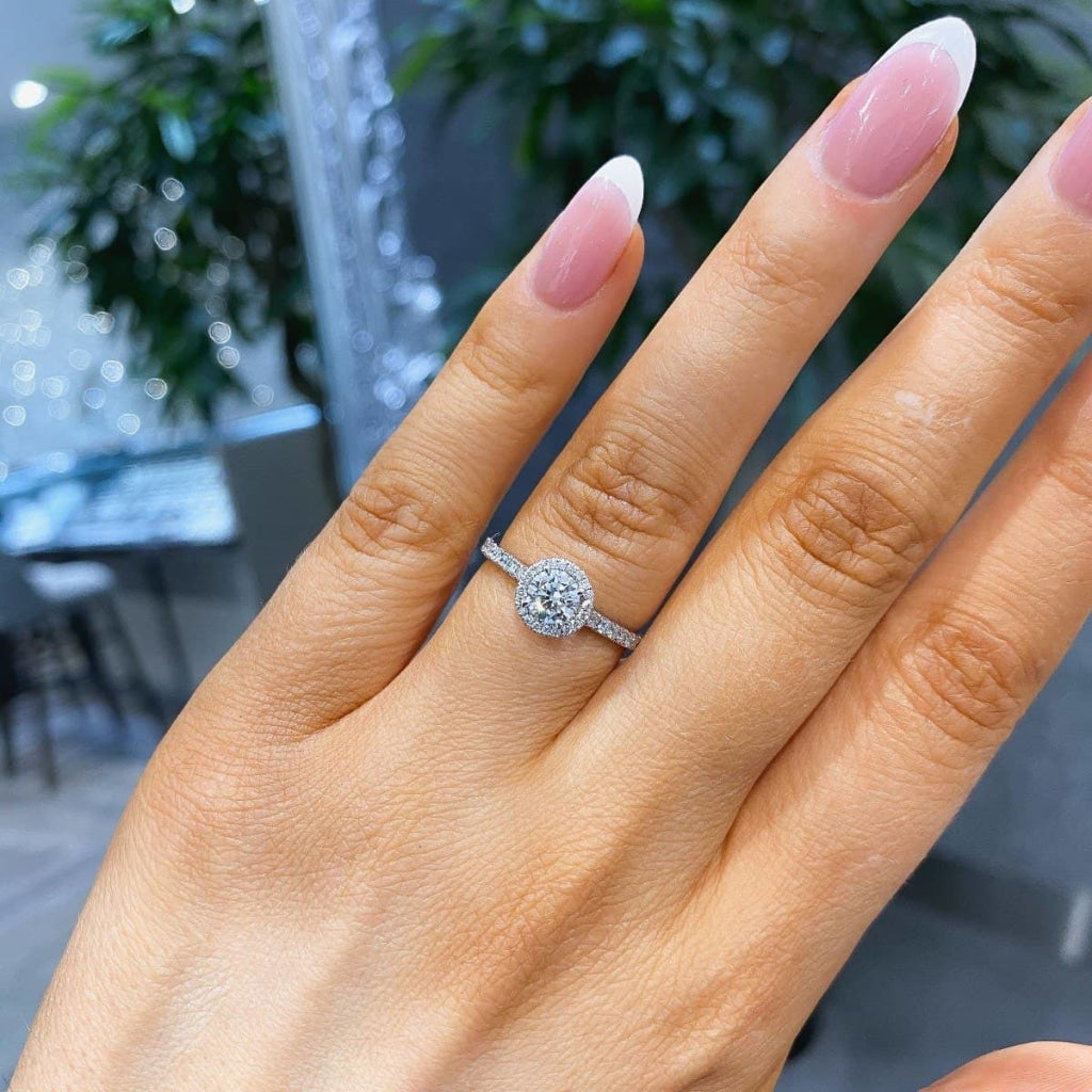 Saoirse | Diamond Engagement Ring On Womans Hand - Gear Jewellers Dublin