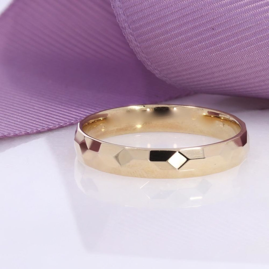 Diamond Cut Wedding Ring - 4mm | 9ct Gold - Rings