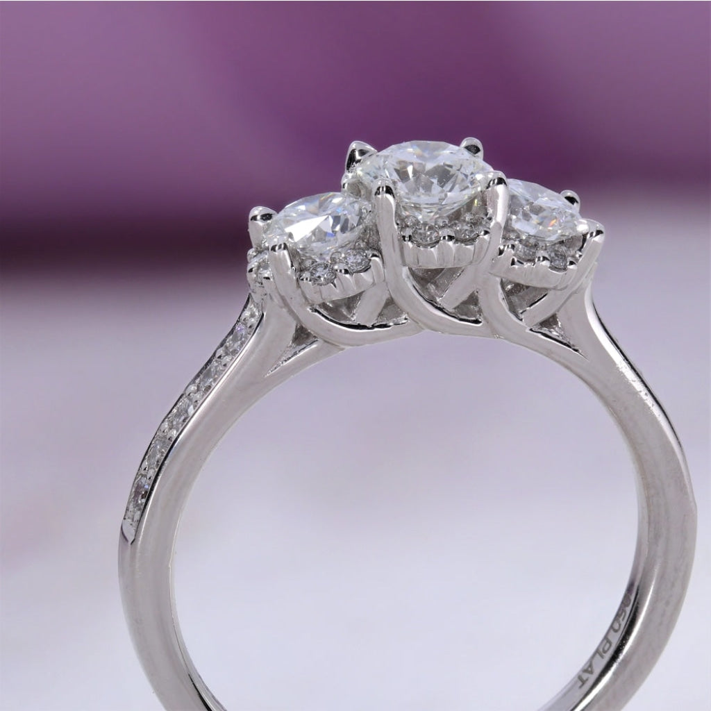 Platinum 3stone diamond engagement ring
