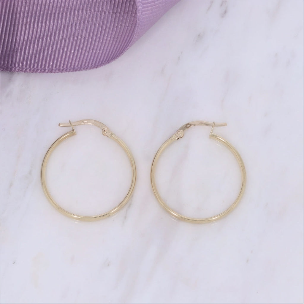 18ct gold hoop earrings thin